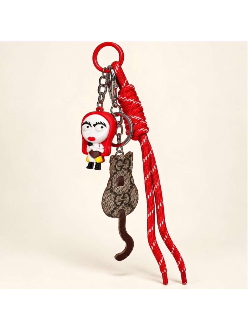 Handmade Sally & Cat Bag Charm Keychain Red Rope COA Included